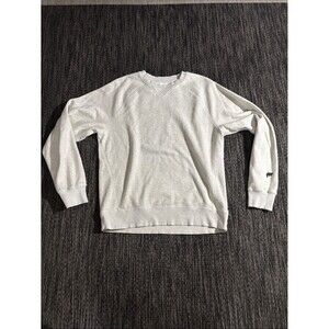 Fabletics The Year Round Terry Crew Pullover Sweatshirt Bone Heather Size Large